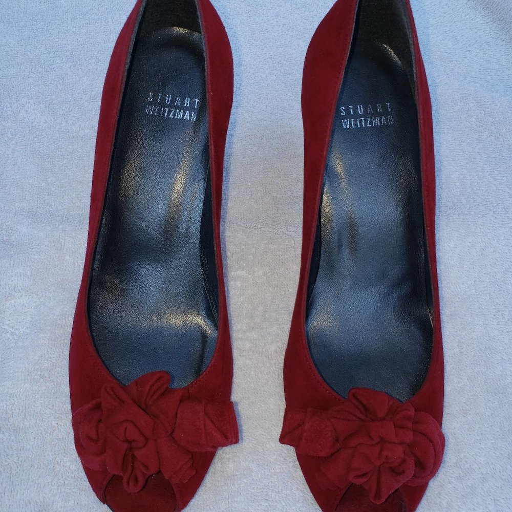 Red Open Toe Stuart Weitzman Shoes